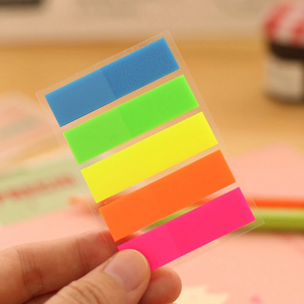 

Sticky Notes Bookmark Memo Pad Colour Classification Fluorescent Film Index Marker Tab Post It Sticker Label Student Office Tool