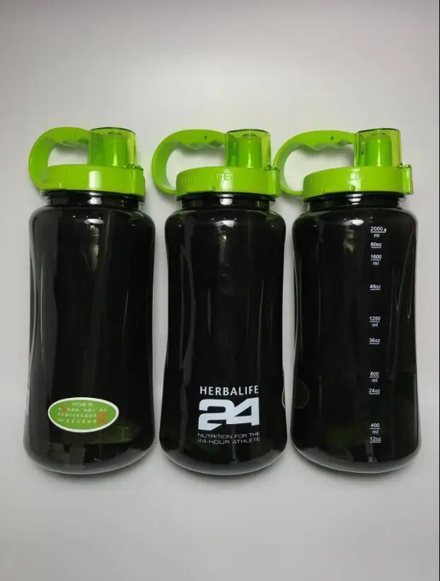Herbalife 24 питание Мега половина галлон 64 унции встряхнуть Спортивная бутылка для воды тритан пластик черный с зеленой крышкой