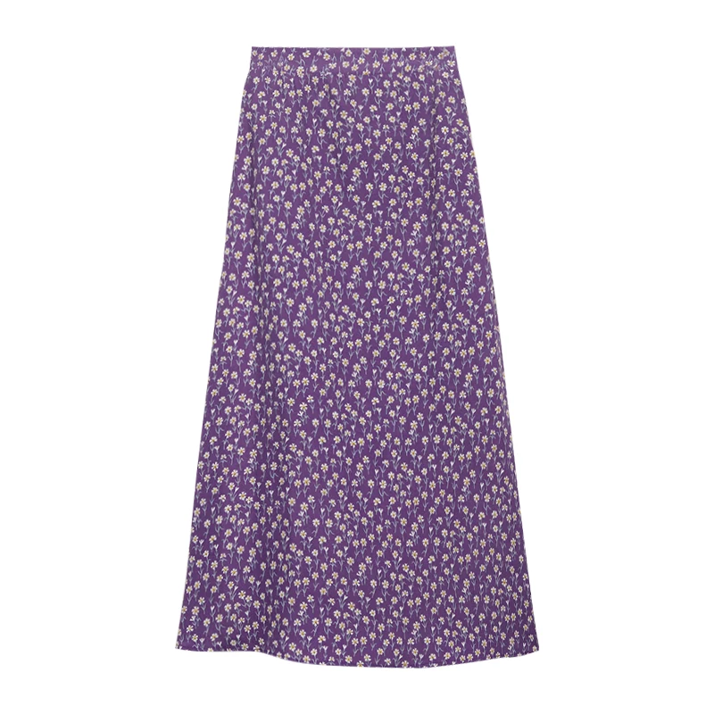 

NEW Skirts Womens Floral High Elastic Waist Spring Summer Sweet Looose Vintage Stylish Women Skirt Ankle-length Popular Retro Ch