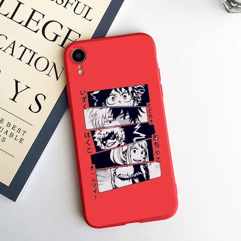 

My Hero Academia deku Boku anime Phone Case Candy Color for iPhone 6 7 8 11 12 s mini pro X XS XR MAX Plus