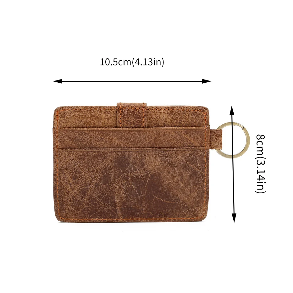 

Fashion Genuine Leather Mini Card Holder Retro Wallet Solid Color Women Men Multi-card Bag Slim ID Credit Money Coin Purse Hasp