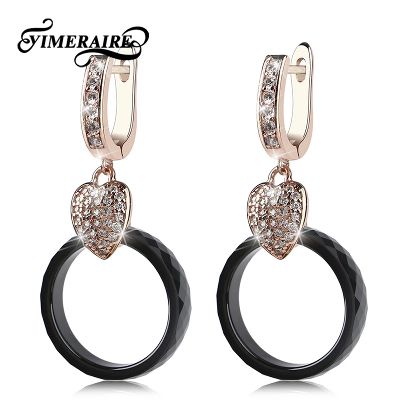 Женские серьги-капли TUHE роскошные из розового золота серебра и металла с