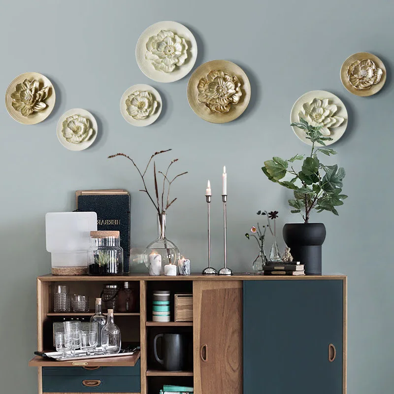 

Домашние поделки из смолы, европейская трехмерная декоративная пластина, креативное настенное украшение, фон для телевизора, настенное укр...