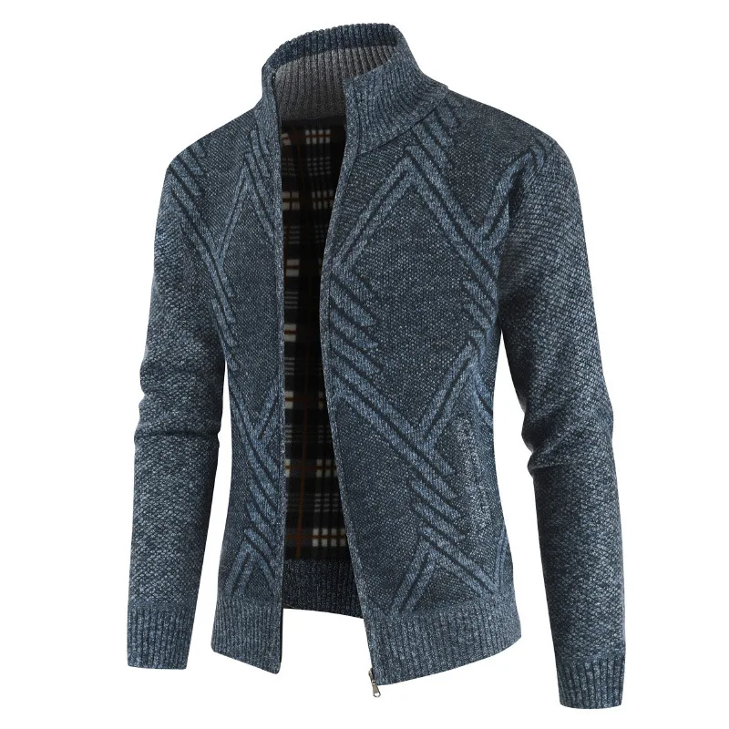 

2021 New Autumn Winter Jacket Men Coats Solid Slim Fit Thick Fleece Coats Men Jacket Casual Stand Collar Zip Jacket Men