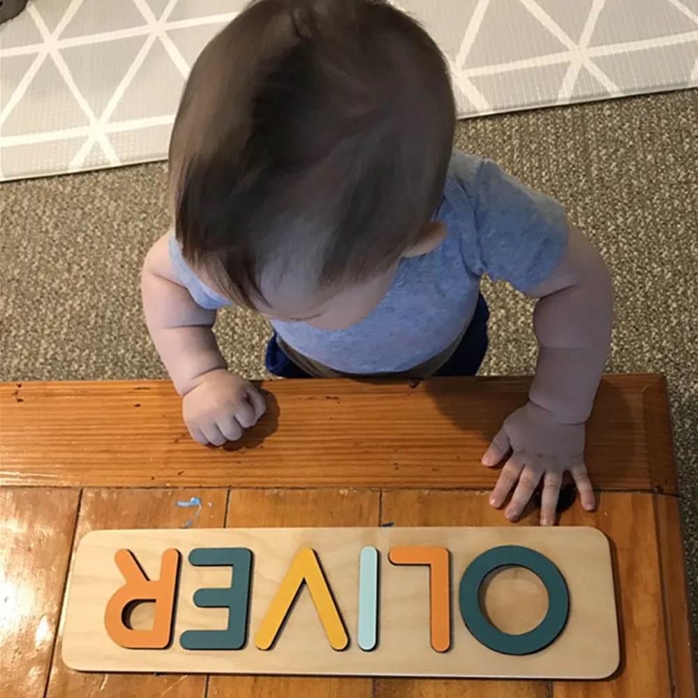 Пользовательские Темно-синие детские головоломки имени ручной работы Игрушки