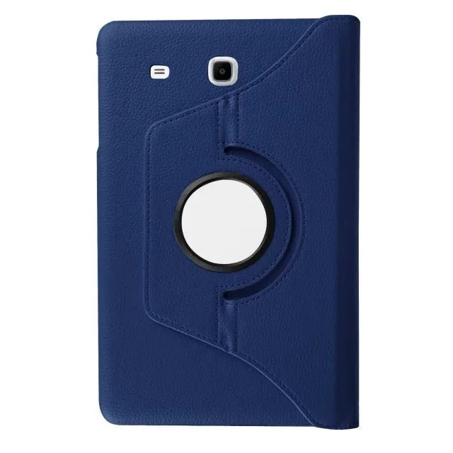 360 RotatingCover для samsung Galaxy Tab E 9," SM T560 T561 кожаный чехол для планшета с подставкой для samsung Galaxy Tab E Чехол+ пленка - Цвет: dark blue