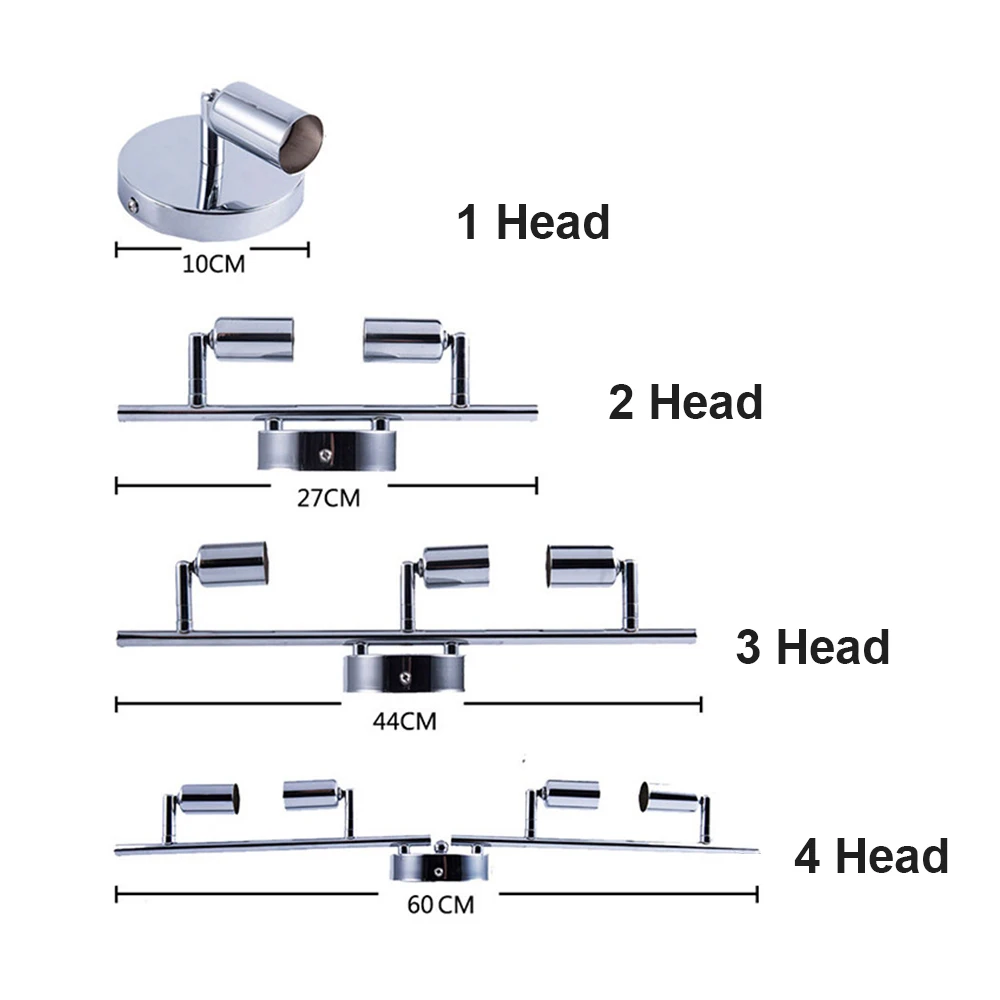 Rotatable Gu10 LED Ceiling Track Light Angle Adjustable Showcase Lamp Cabinet Lighting 1 Head/2 Heads/3 Heads/4 Heads | Освещение