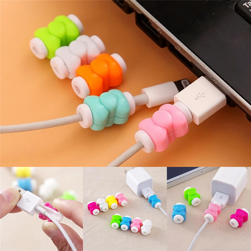 

10pcs New USB Charger Wire Cable Protector Cover Earphone Line Data Cable Protection Sleeve Cable Winder For iPhone For Samsung