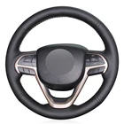 Черная юбка из искусственной кожи ручной работы чехол рулевого колеса автомобиля для Jeep Grand Cherokee 2014-2019