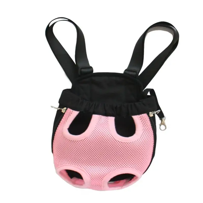 Розовый сетчатый Рюкзак-переноска для домашних животных регулируемый кошек и