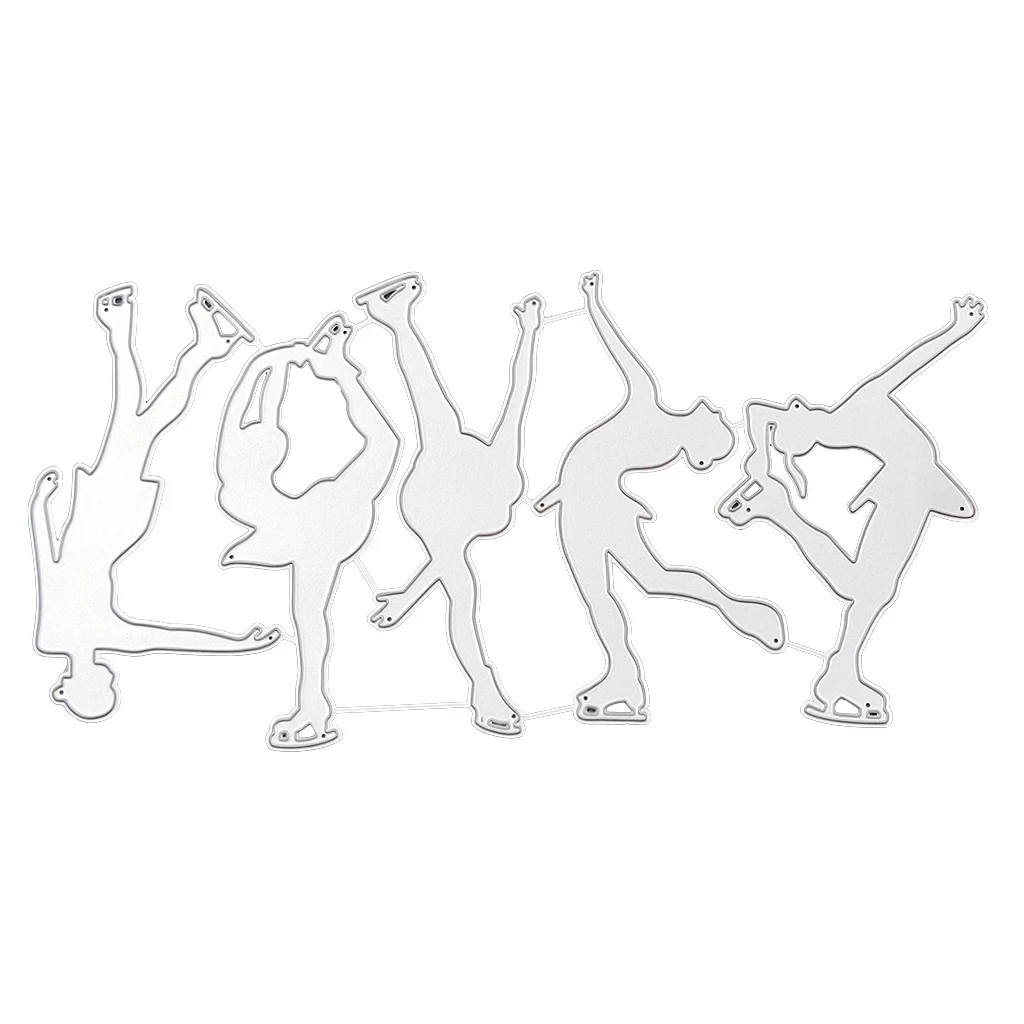 С принтом Девочка на роликах металлический Трафаретный вырубной штамп трафарет