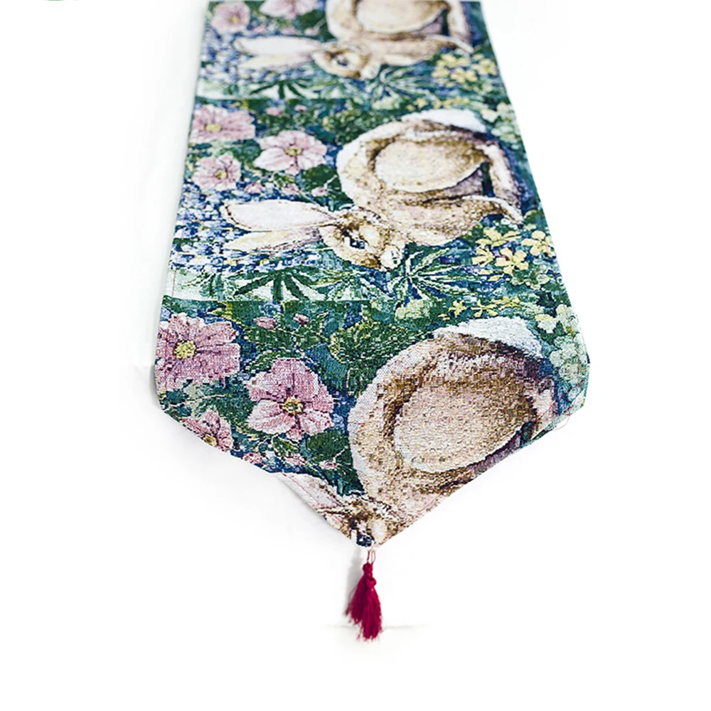 Скатерть в виде кролика с пасхальными яйцами Современная хлопковая льняная