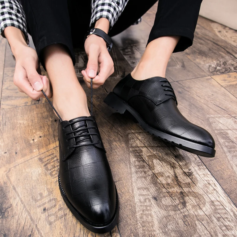 

New 2021 Slippers Formal Shoes Wedding Office Business Oxford Brand Party Wear-resistant Leather High Quality