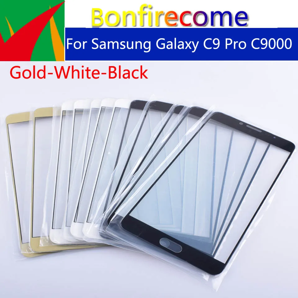 10 шт./партия для Galaxy C9 Pro C9000 SM-C9000 C900 сенсорный экран передняя стеклянная панель сенсорный экран внешняя стеклянная линза без ЖК-дисплея 6,0 дюйма