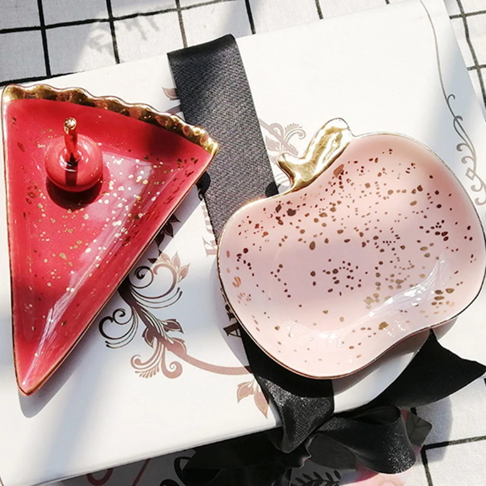 Ceramic Watermelon Apples Shape Earrings Necklace Jewelry Storage Dish Plate | Украшения и аксессуары