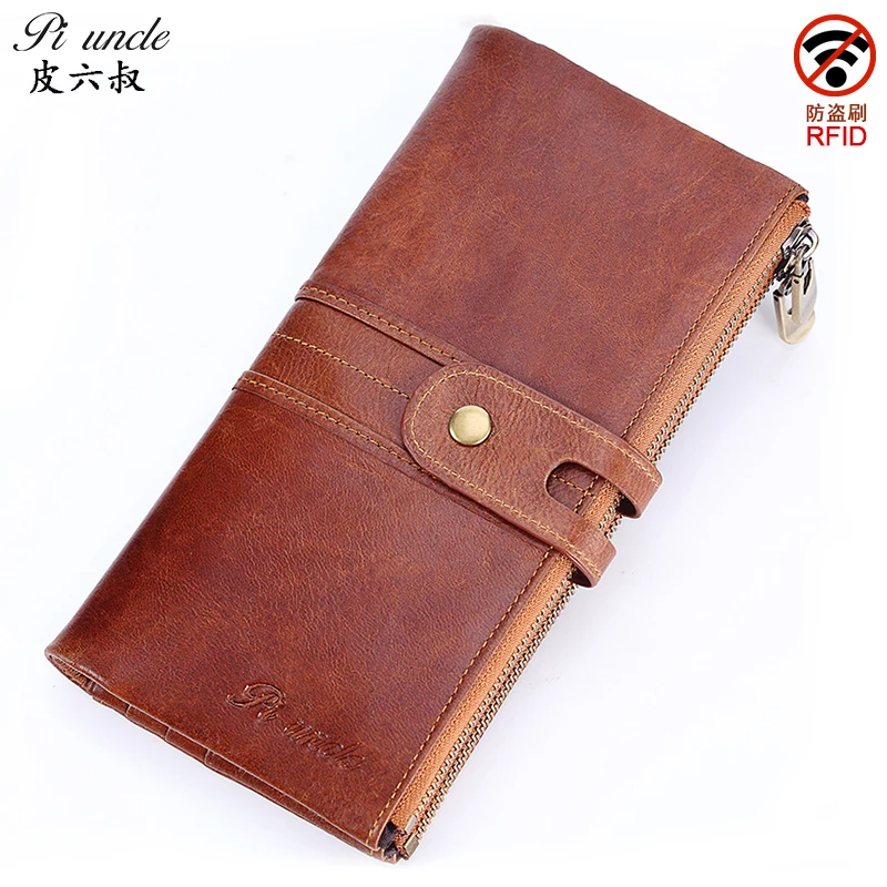 Длинный кошелек из натуральной кожи для мужчин брендовая дорожная Обложка