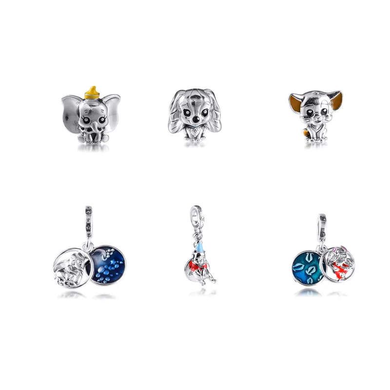 

Lovely Elephant Lion Bear Dog Charm 2021 Mother's Day Sterling Silver Jewelry Fits Original Charms 925 Woman Bracelets DIY Beads