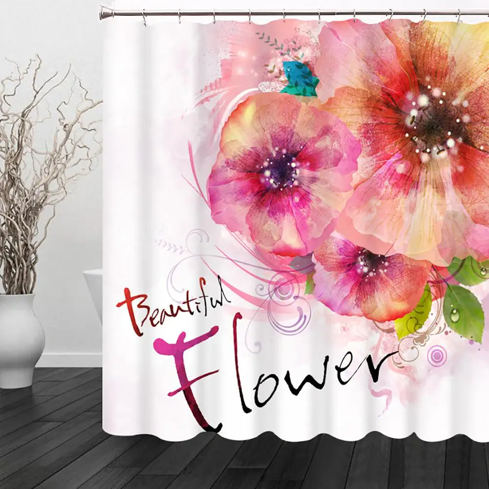 3D утолщенная Водонепроницаемая Шторка для ванной с цветочным принтом | Дом и сад
