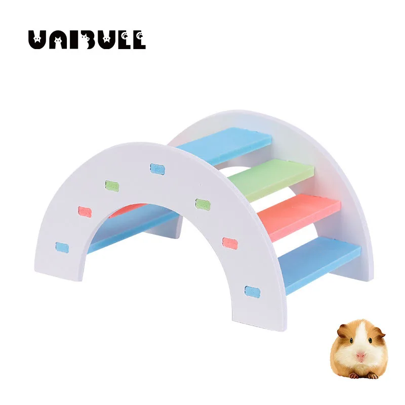 

Hamster Toys Wooden Rainbow Bridge Seesaw Swing Toys Small Animal Activity Climb Toy DIY Hamster Cage Hamster toys