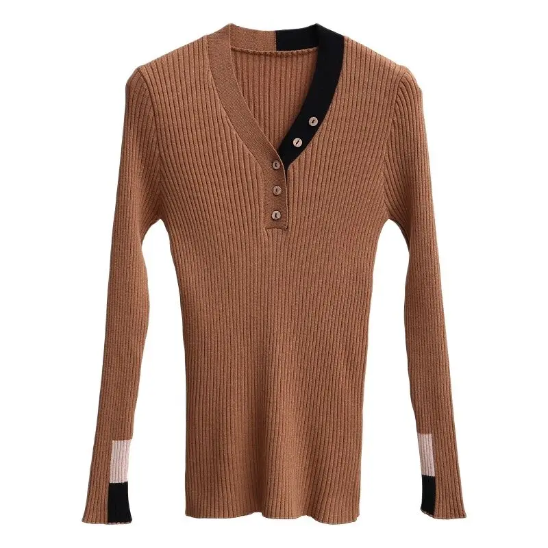 Свитер новинка 2021 женское Короткое трикотажное полупальто подходящее по цвету с