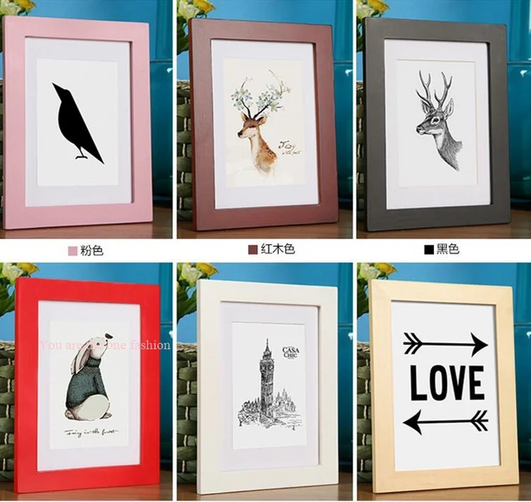 Деревянная рамка натуральная простая деревянная A4 A3 черный белый розовый