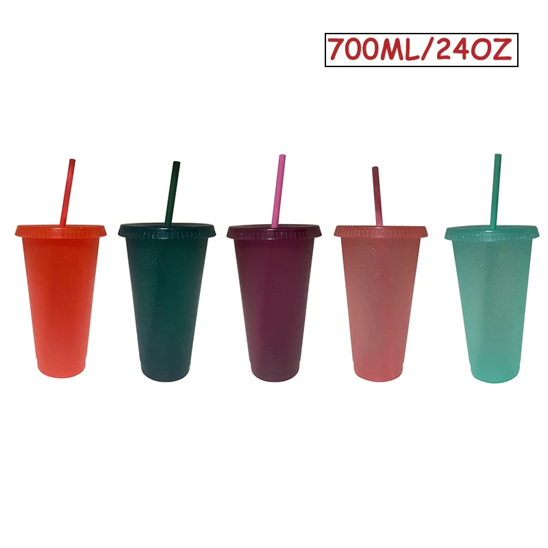 Соломенная чашка с крышкой меняющая цвет кофейная многоразовая пластиковая