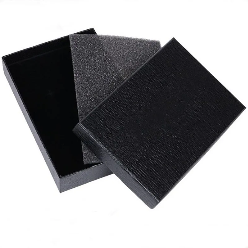 Высокое качество, 12x18x3,5 см, черные бумажные коробки для ожерелья, кольца, упаковочная коробка для ювелирных изделий, подарочные коробки, коробки-органайзеры для ювелирных изделий