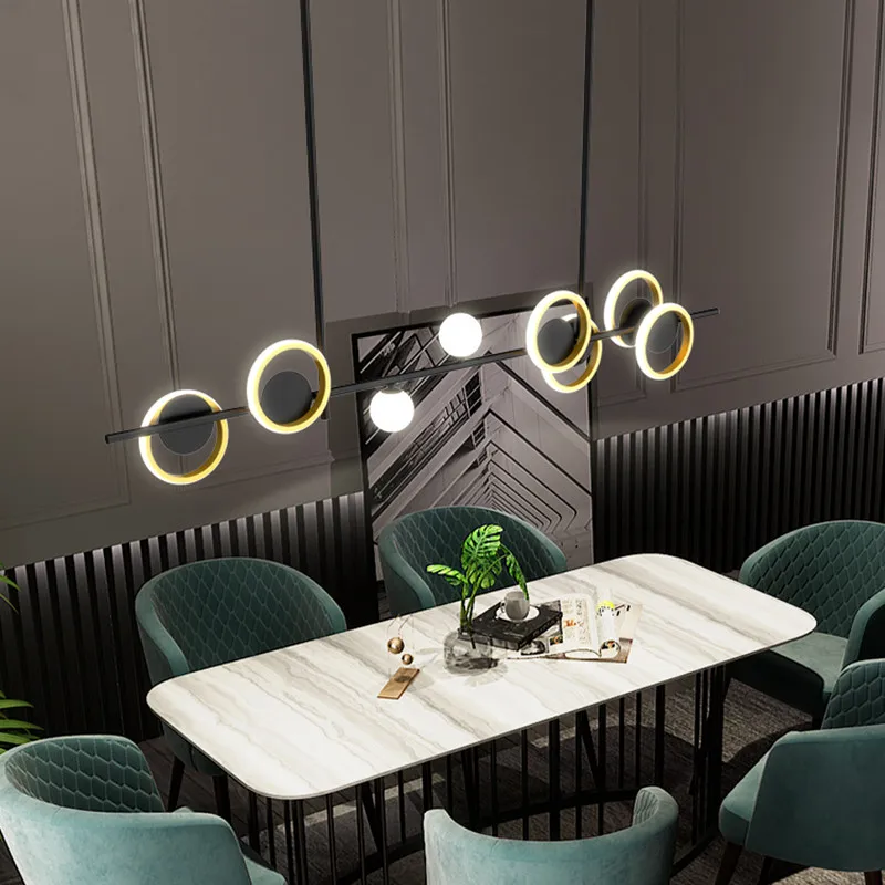 Miglior Lampadario Moderno In Ferro Battuto Decorazioni Semplici Illuminazione Nordic Bubble Light LED Black Bar Counter 220-240V Lampadario Per Sala Da Pranzo