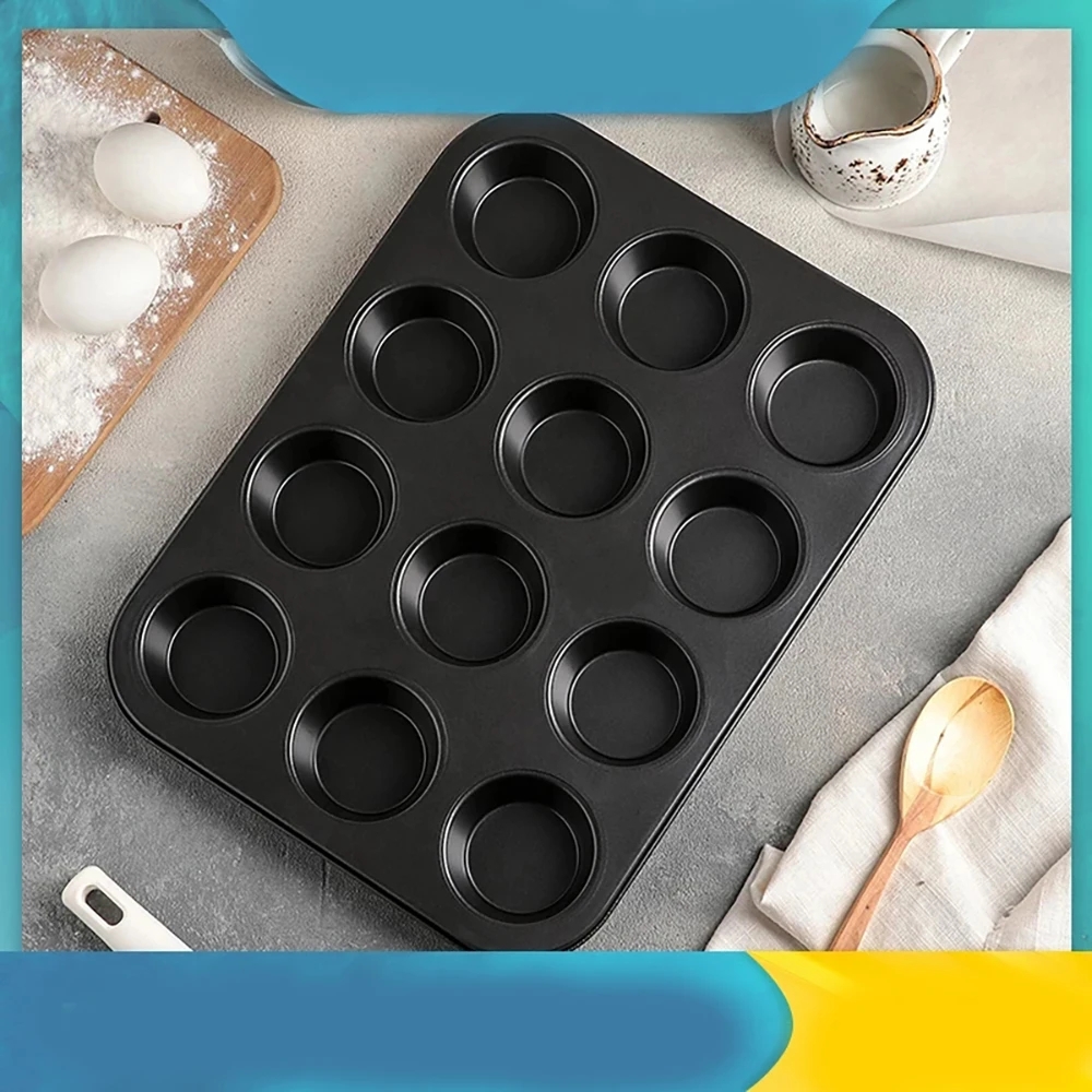 

Carbon Steel 12 Hole Cake Mold Round Hole Round Cake Baking Tray Cake Shop Bakery Baking Tools Heat Resistant Tray