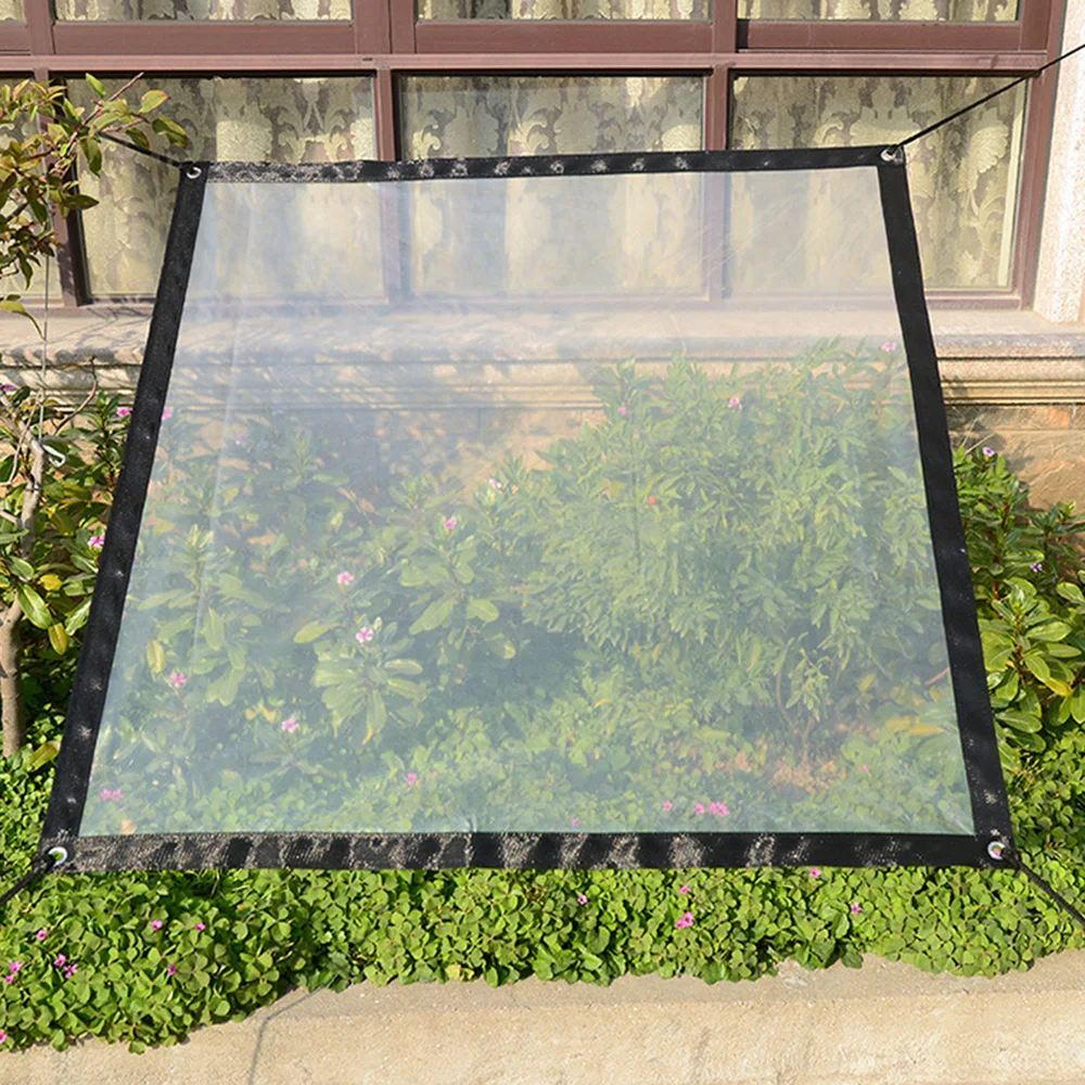 

2x3m Transparent Waterproof Tarpaulin Set Clear Balcony Plant Awning Rainproof Cloth With Tie Balls For Garden Patio Curtain