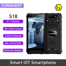 CONQUEST S18 Global Version Rugged Smartphone Mobile Phone Android 8.1 4G LTE IP68 Waterproof Fingerprint Face ID Cell Phone