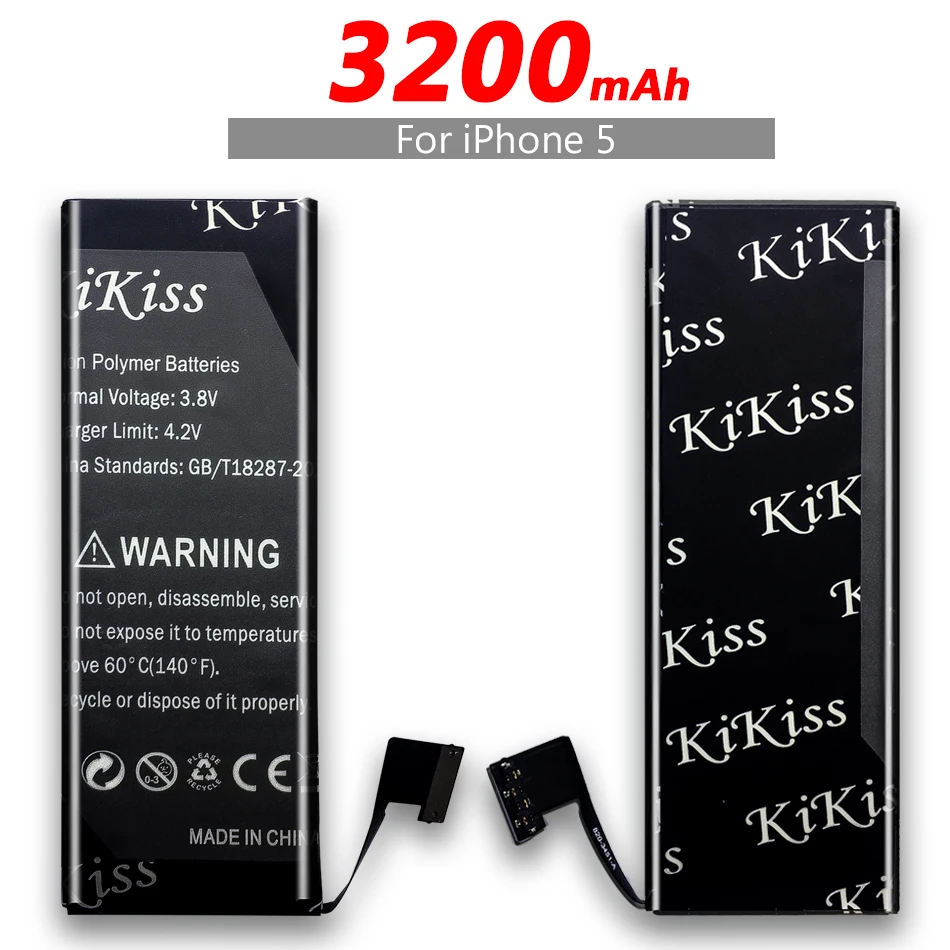 Бесплатный инструмент KiKiss батарея для iPhone 4/4S/5/5S/5C запасная батарея для мобильного телефона для Apple iPhone 4 4S 5 5S 5C батарея