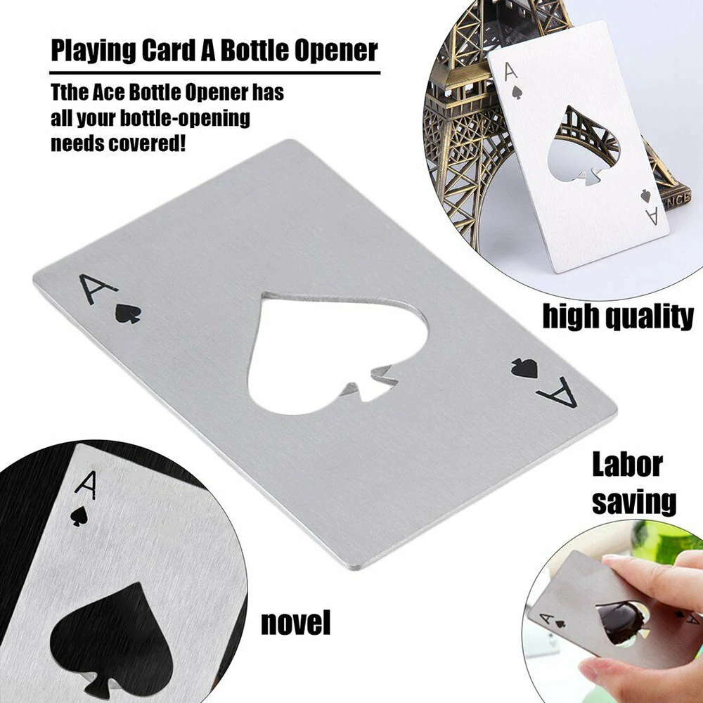 1X открывалка для покерных карт бутылок пива вина креативная из нержавеющей стали