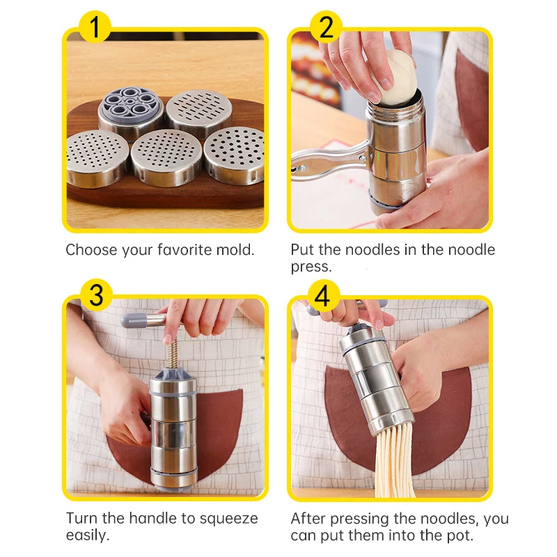 Ручная машина для лапши пресс из нержавеющей стали спагетти ручная выдавливания