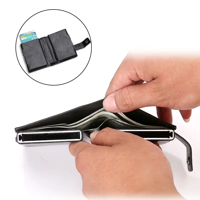 Мужской кошелек с радиочастотной блокировкой карманом для монет большой умный