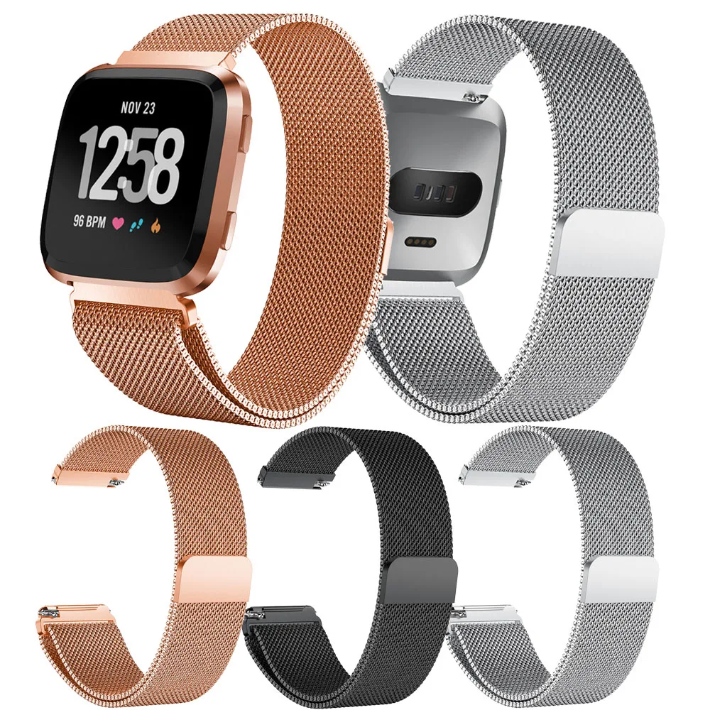 2 Размеры для Fitbit Versa Lite Миланский Разделение Магнитный Нержавеющая сталь умные часы с ремнем полоса Аксессуары для замены