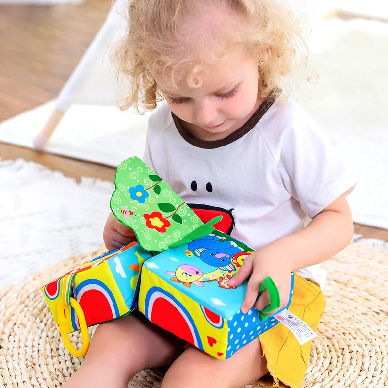 

Baby Toys Cube Soft Rattle Building Blocks Cloth Fabric Early Education Preschool Gift For Baby Kids Toddlers