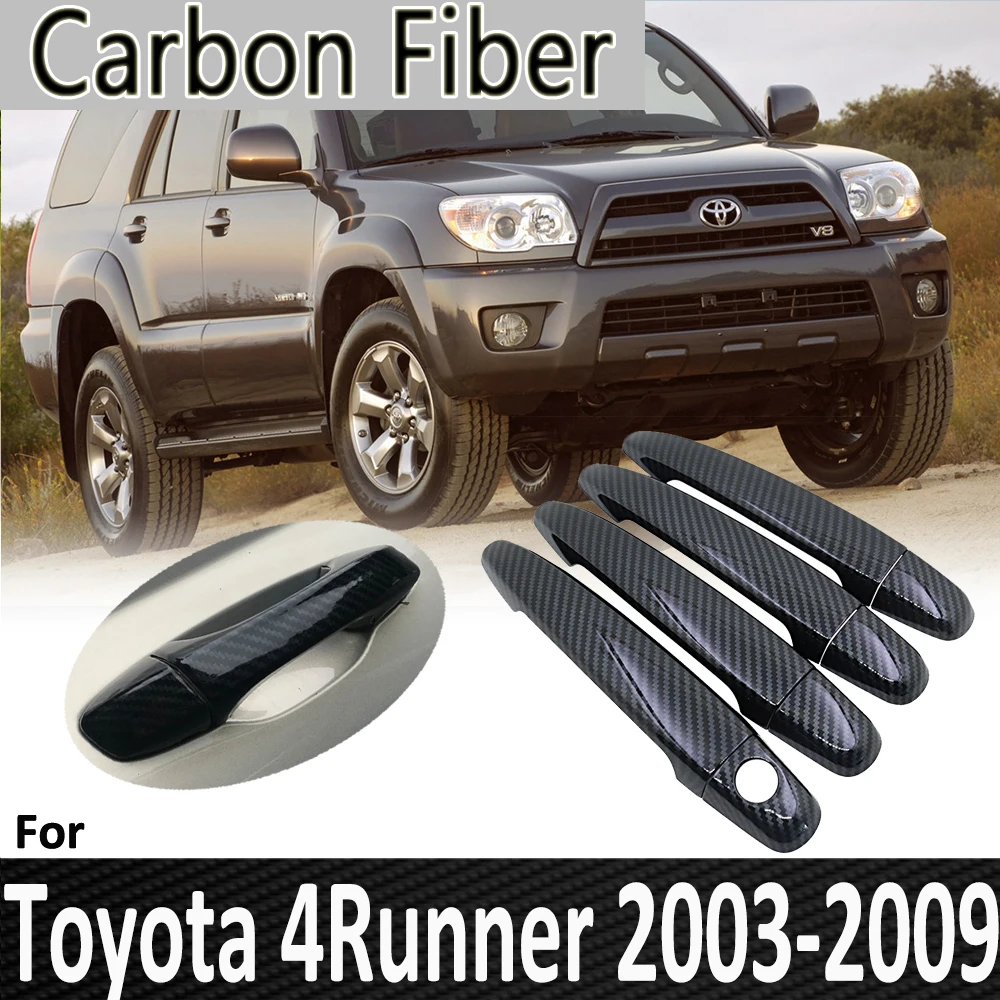 Đen Sợi Carbon dành cho Xe Toyota 4Runner Hilux Surf N210 2003 2004 2005 2006 2007 2008 2009 Cửa Tay Cầm Bao Da phụ Kiện Xe Hơi