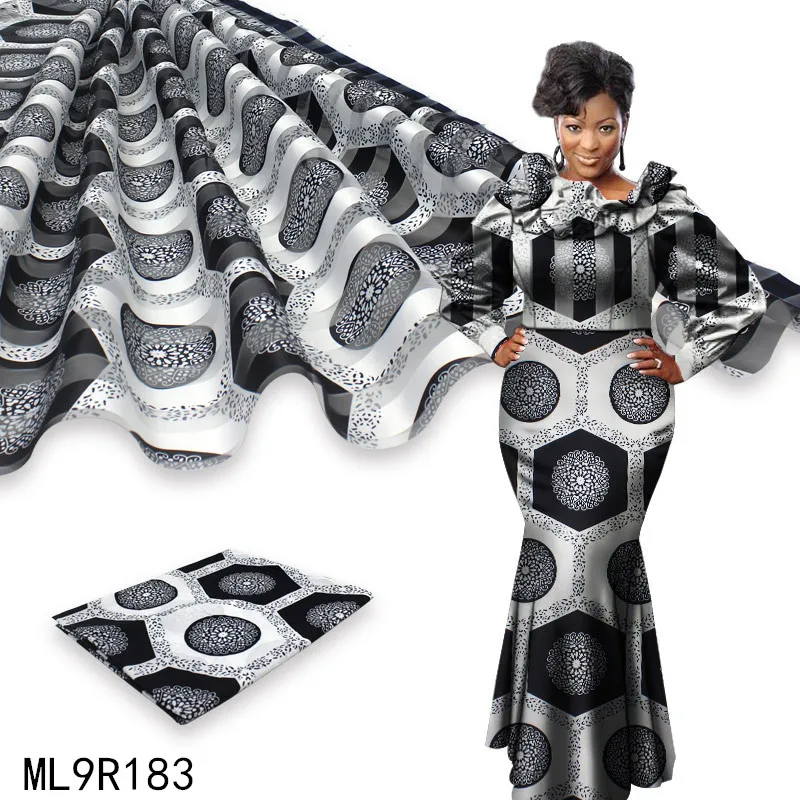 

LIULANZHI принты Анкара лента органза печать воск атласная ткань 4 + 2 ярда африканская ткань