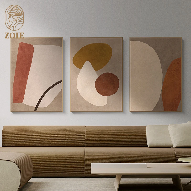 

Nordic Abstract Color Block Wall Art Warm Color Geometric Canvas Painting Posters and Prints Decoration Picture for Living Room