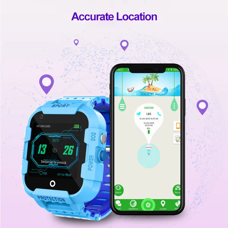 DF39 Детские умные часы 4G wifi телефон 1,44 дюймов IP67 SOS LBS LTE камера ребенок HD голосовой чат для детей трекер часы телефон подарок