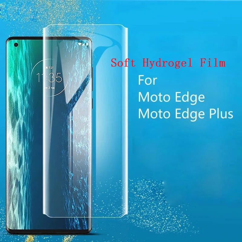 

Полное покрытие для Motorola Edge + защита экрана 3D изогнутая Ультрапрозрачная Гидрогелевая пленка для Moto Edge Plus