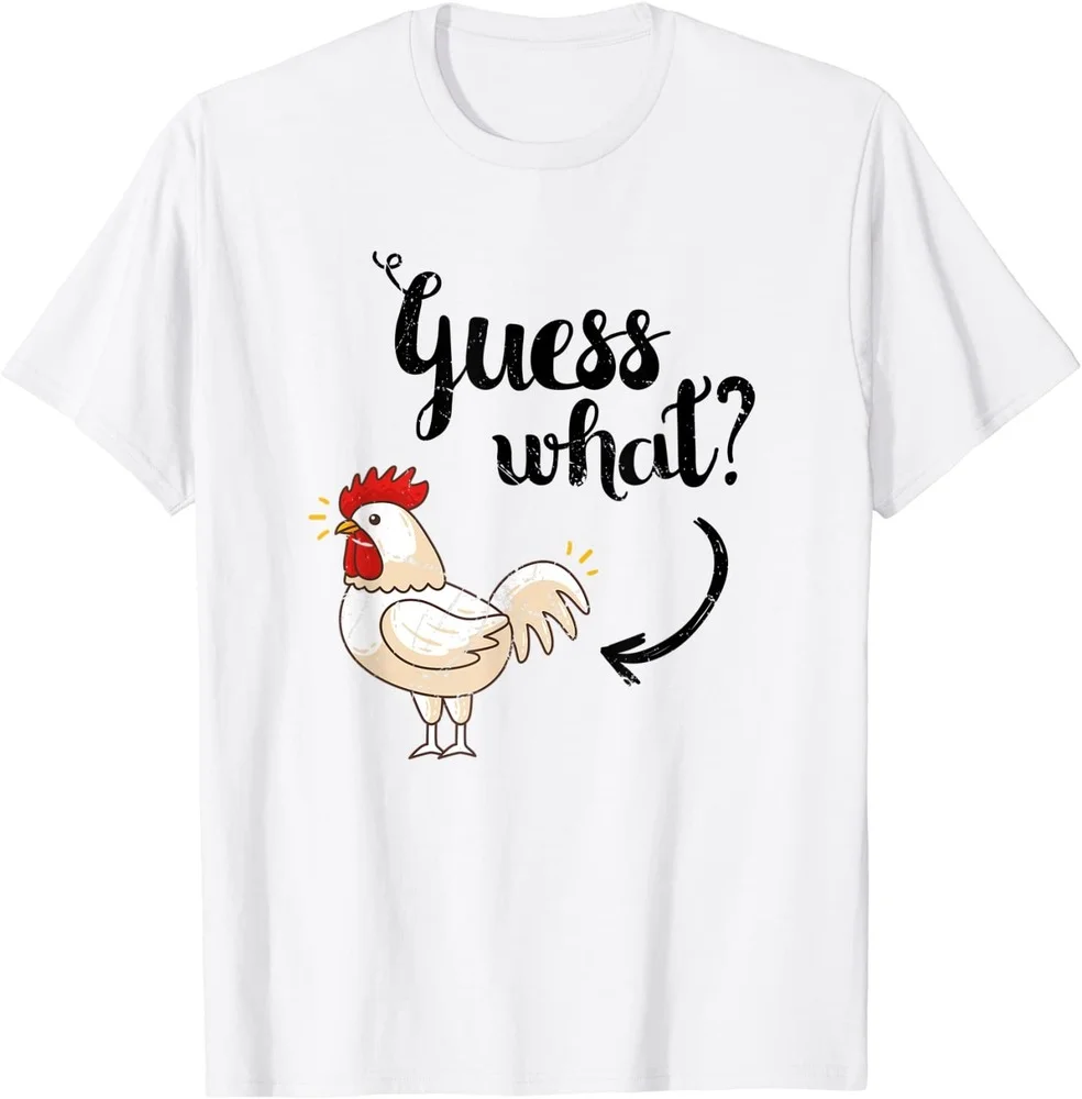 

T Shirt Women Kawaii Summer Tops T-shirt Graphic Tees Fashion Tee Guess What Chicken Butt Shirt The Original Distressed Look