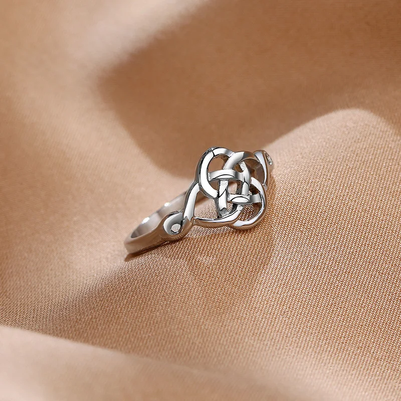 Женское кольцо бесконечность кельтский узел из нержавеющей стали Claddagh