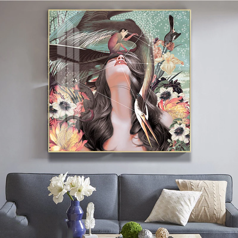 Картина на холсте крутая аниме портрет девушки картины для дома настенное