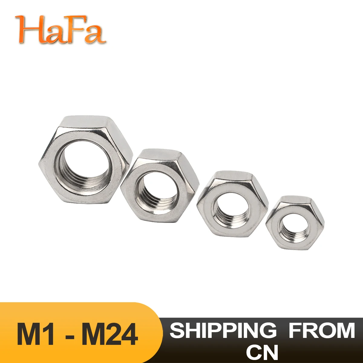 304 нержавеющая сталь DIN934 Шестигранная гайка для M1 M1.2 M1.4 M1.6 M2 M2.5 M3 M3.5 M4 M5 M6 M8 M10 M12 M16 M18