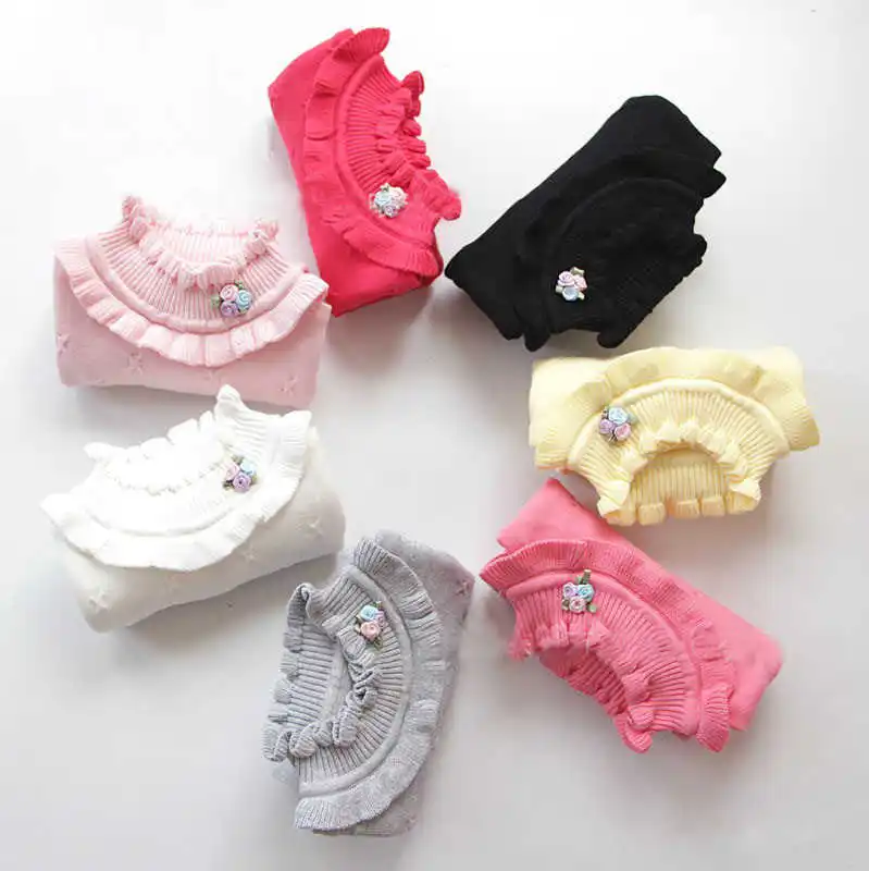 

2021 new spring winter sweaters girls' fashion flower sweaters high quality children clothes 1222