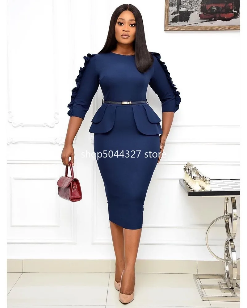 3XL большой размер весна-осень мода африканские женщины цветное платье с круглым