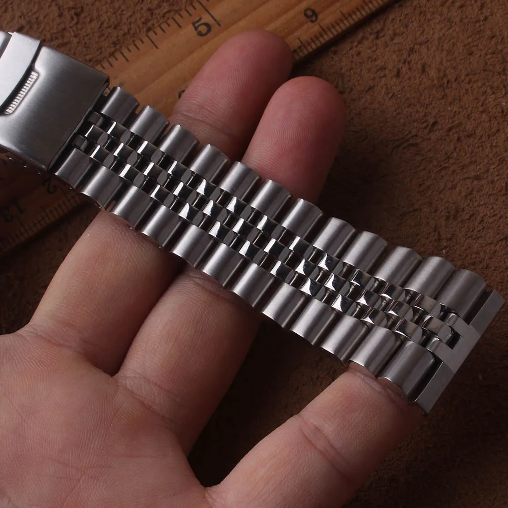 

Watchbands Stainless Steel Watch band Bracelet Strap 20mm 22mm 24mm Women Men Silver Solid link Stainless steel hour Accessories