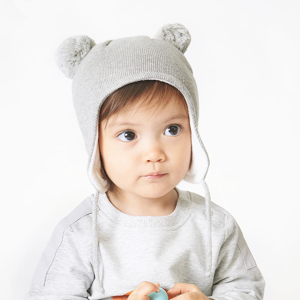 Вязаная Шапка-бини из хлопка с подкладкой флиса | Аксессуары для одежды